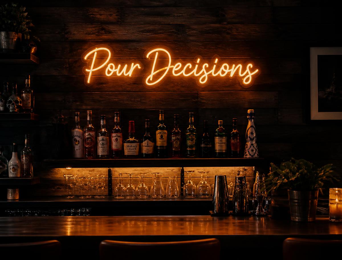 Home Bar Neon Sign in a real setting